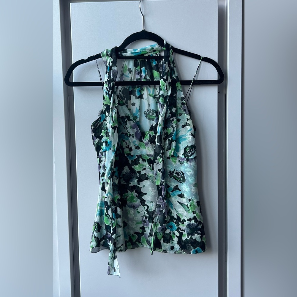 Elie Tahari Silk Floral Tank Blouse